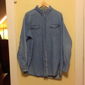 Light-Wash Denim Button-Down